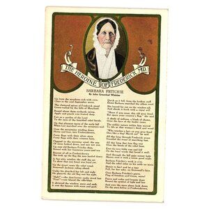 Antique The Heroine Of Frederick MD Postcard Barbara Fritchie Tichnor Ephemera
